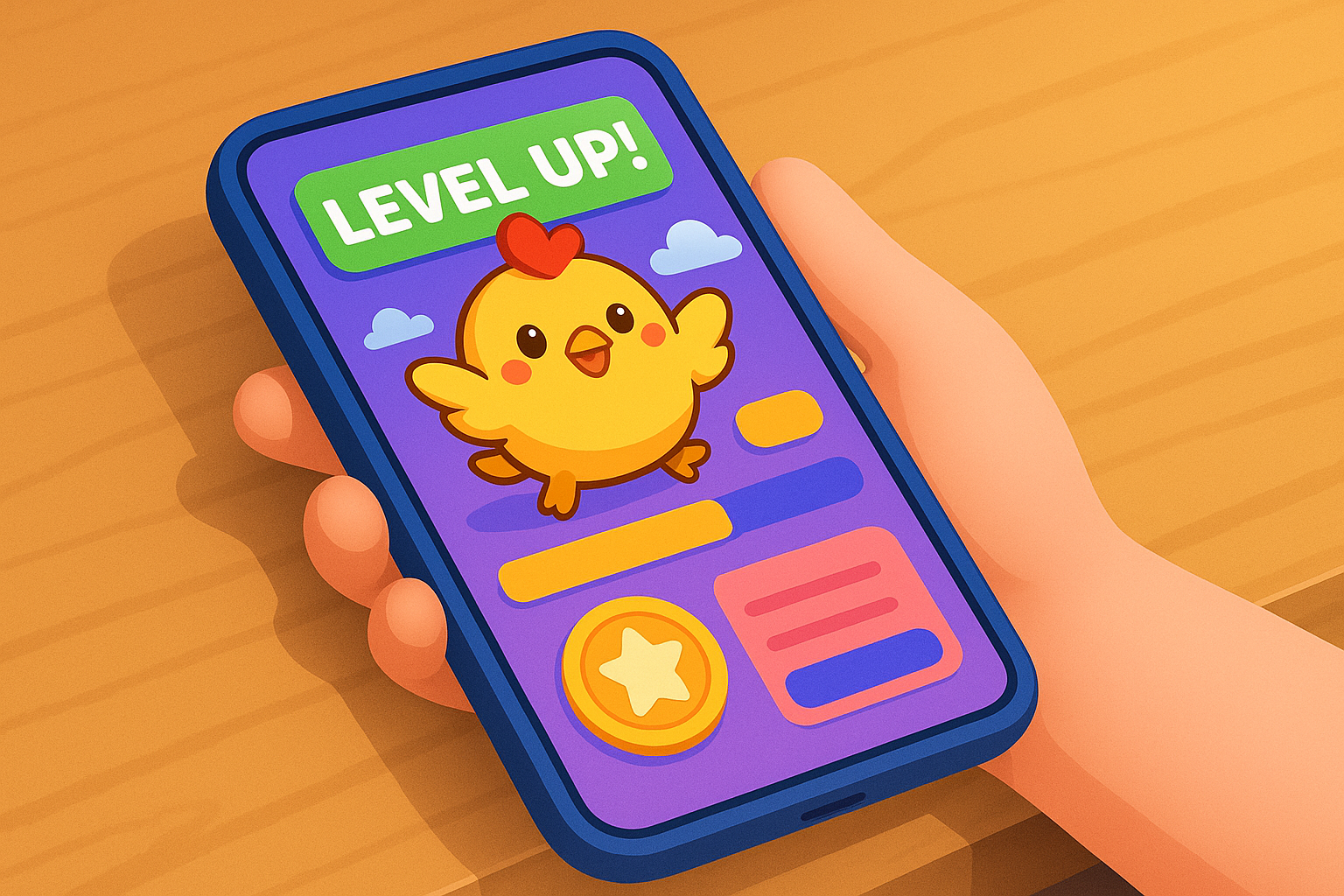 Spielerisch gestaltete Oberfläche einer App